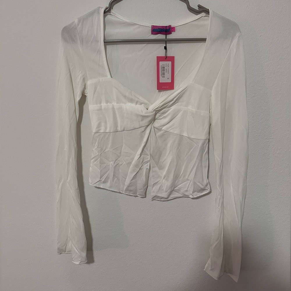 edikted white long sleeve NWT - small
